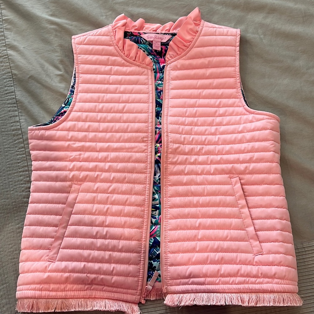 Lilly Pulitzer pink vest size 12-14 adorable